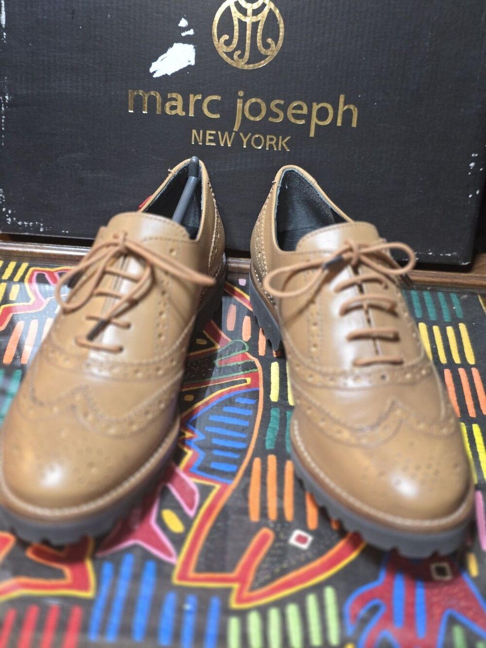 Marc Joseph Central Park West Oxford Tan Leather US 7 EU 37.5